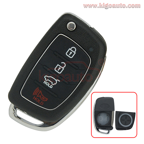 FCC TQ8-RKE-4F25 Flip key shell 3 button with panic for Hyundai Tucson Santa Fe