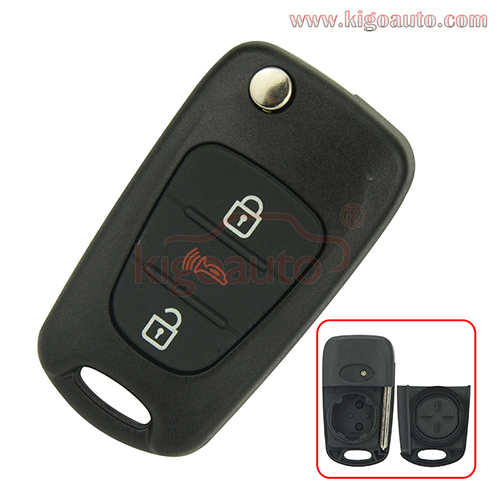 FCC NYOSEKSAM11ATX Flip key shell 3 button for Hyundai Kia Sportage Soul Rio 2010-2014
