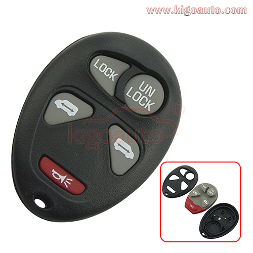 FCC L2C0007T Remote fob case car key control shell 5 button for GMC