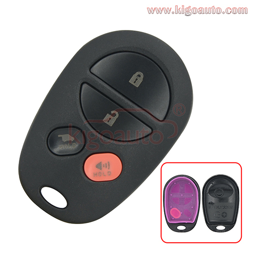 Remote fob case 4 button for Toyota Highlander Sequoia Sienna