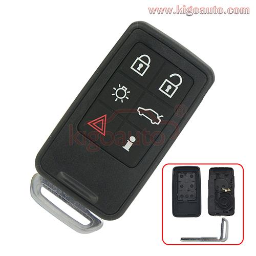 Smart key case shell cover 6 button for Volvo XC70 V70 XC60 S80 S60 2008 2009 2010 2011