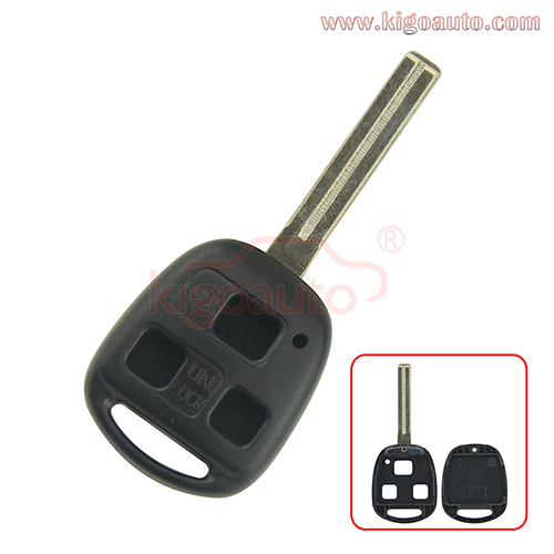 Remote key shell 3 button TOY48 long blade for Lexus GX470 RX350 SC430 2006 - 2009