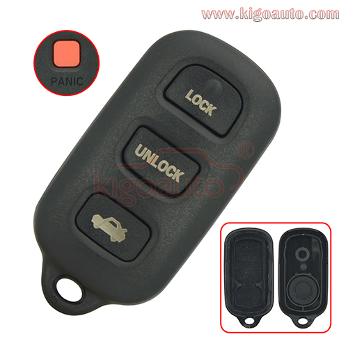 (with round back inside)FCC HYQ12BAN HYQ1512Y Remote fob case 3 button with panic for Toyota Avalon 1998-2003