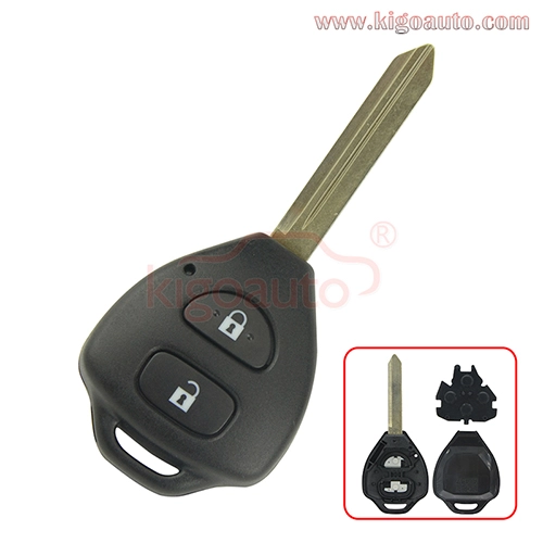 Remote key shell TOY47 blade 2button for Toyota Auris Yaris 2009 2010 2011 2012