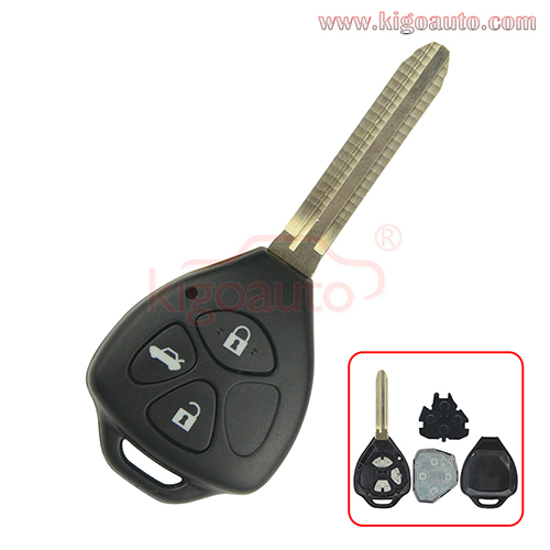 TOKAI RIKA Remote key 3 button TOY43 434Mhz 314mhz G chip 4D67 chip for Toyota HILUX Fortuner 2008 2009