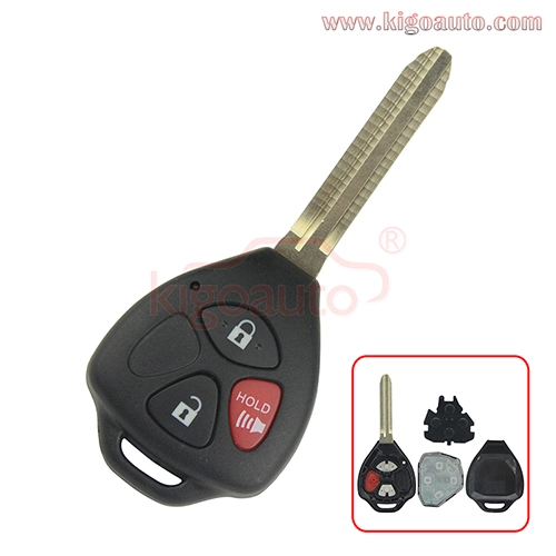 FCC HYQ12BDC HYQ12BBY 314.4Mhz Yaris Camry RAV4 Remote key 3 button toy43 blade GQ4-29T 315Mhz for Toyota PN 89070-42670 89070-35170