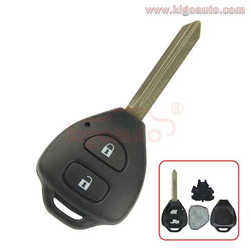 Remote key 2 button 434Mhz toy47 for Toyota Auris Corolla Verso