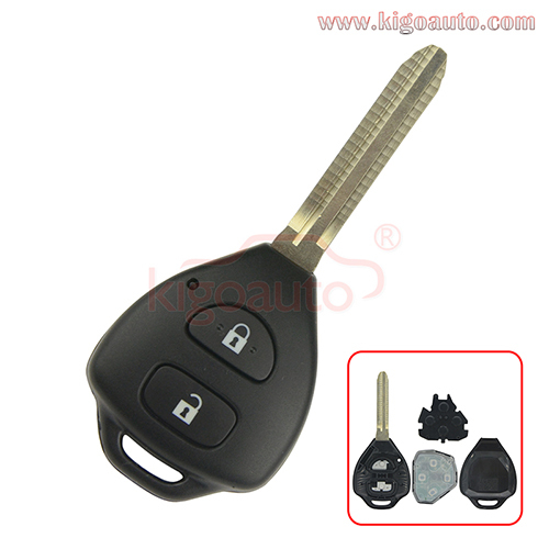 DENSO HYQ12BBY Remote key 2 button TOY43 434Mhz 314mhz G chip 4D67 chip  for Toyota Corolla Camry