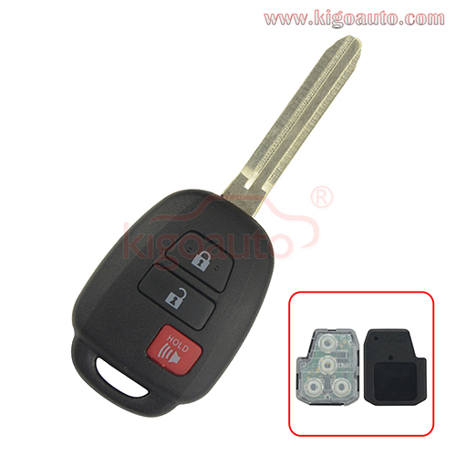 PN 89070-06421/06420 Remote key 3 button 314.4Mhz G / H / NO chip for Toyota Prius C FCC HYQ12BDM