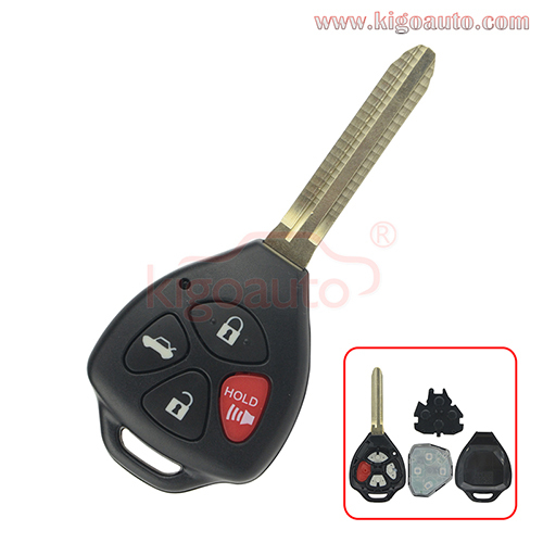FCC HYQ12BBY 314.4MHZ Remote key 4 button TOY43 GQ4-29T 315Mhz for Toyota Camry Corolla 2007 2008 2009 2010 PN 89070-06231