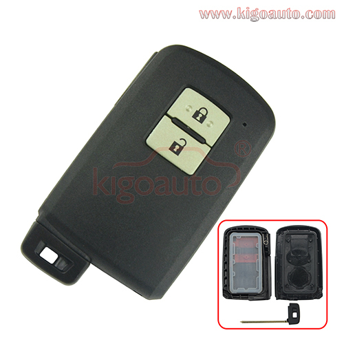 Smart key case 2 button for Toyota Silver pad