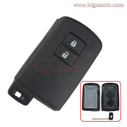 Smart key case 2 button for Toyota Camry Avalon Auris Yaris P/N 89904-0D130 BA7EQ