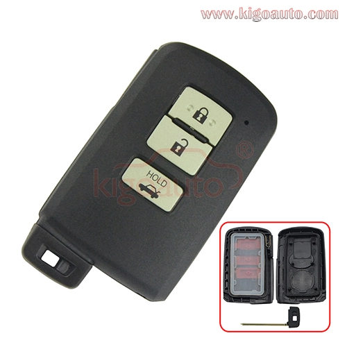 Smart key case 3 button for Toyota Silver pad