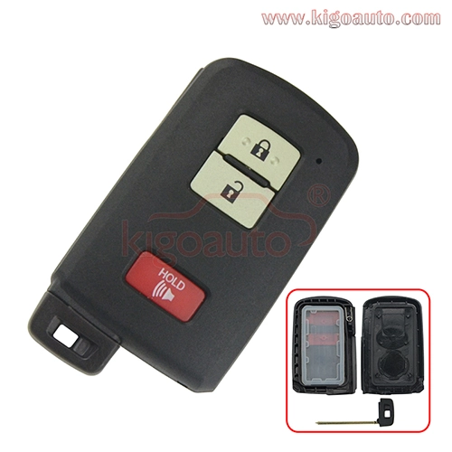 Smart key case 3 button for Toyota Silver pad