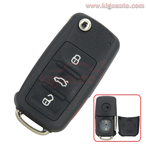 FCC NBG010180T Remote Flip Key shell 4 button for VW CC Beetle 2014 P/N 5K0837202R 5K0837202A 5K0837202AE
