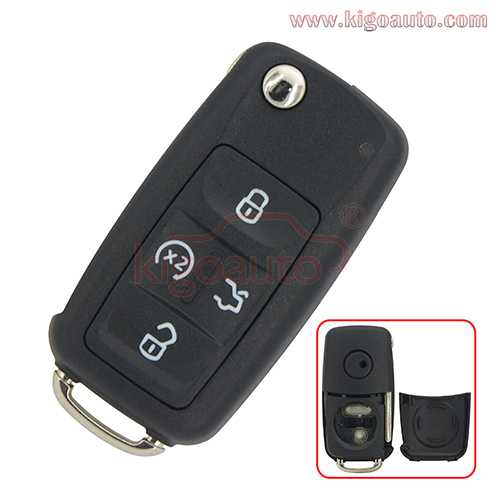 FCC NBG010206T flip remote start key shell for VW Golf Jetta 2011