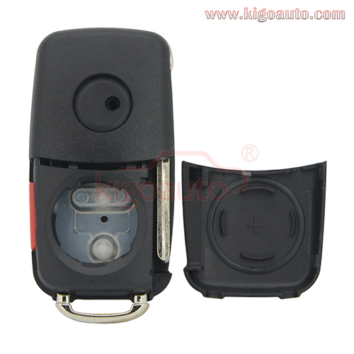 FCC NBG010180T Remote Flip Key shell 4 button for VW CC Beetle 2014 P/N 5K0837202R 5K0837202A 5K0837202AE