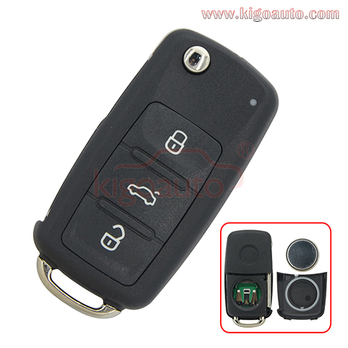 P/N 5K0 959 753 AB 5K0837202AD Remote key 3 button HU66 434Mhz 5K0 837 202 AD for 2012 VW Passat Polo Golf Jetta Beetle Tiguan