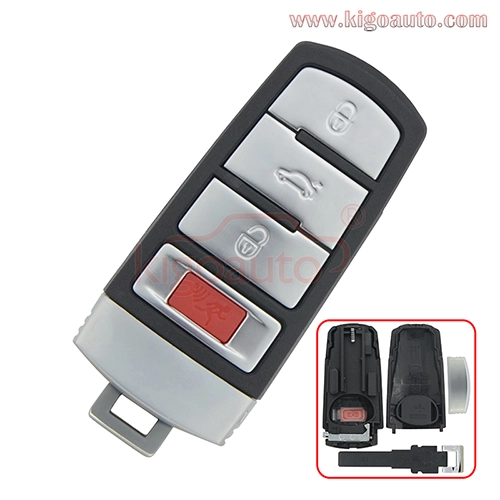 Llave Remoto Vacía HQRP Para Volkswagen CC 2010-2011 - Carcasa Exterior Para Reprogramación