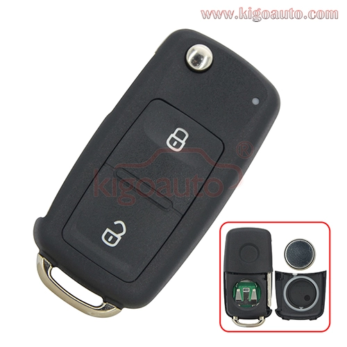 PN 5K0837202AD 2 button HU66 434Mhz remote key for 2012 VW Passat Polo Golf Jetta Beetle Tiguan