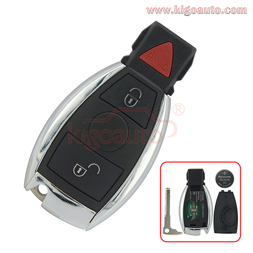 FCC IYZDC12K Smart key 2 button with panic 315Mhz 434Mhz BGA for Mercedes Benz 2001 2002 2003 2004 2005