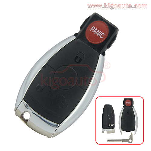 FCC KR55WK49046 Smart key shell case 3 button with panic with battery holder for Mercedes Benz CL &amp; CLS Class GL Class M Class R Class S Class 2000-20