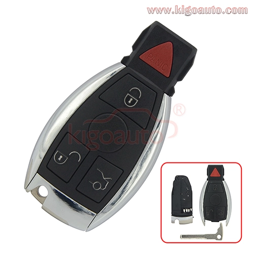 IYZDC11 IYZDC07 IYDC10 Smart key case 3 button+panic with battery holder for Mercedes Benz E350 C350 ML350 SLK350 GLK350 2009 2010 2011 2012