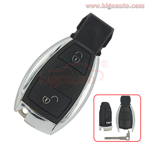 BGA Smart car key case shell 2 button with battery holder for Mercedes Benzs C CL CLK CLS E G GL GL GLK M R S SL SLK SLS Class 2007-2013