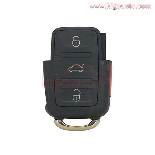 PN 1JO 959 753 T Remote key fob case 3 button+panic for VW Beetle Bora Golf  Jetta Passat 1998 1999 2000 2001