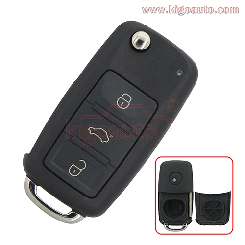 FCC 3D0 959 753 AA Flip key shell 3 button for VW Touareg 2004-2009