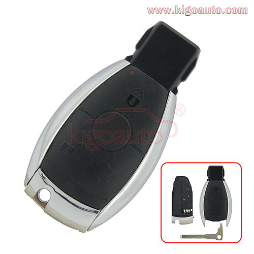 Smart key case 3 button with battery holder for Mercedes Benz C Class E