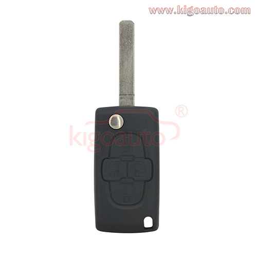 Flip key shell 4 button VA2 blade for Peugeot 1007 Citroen C8