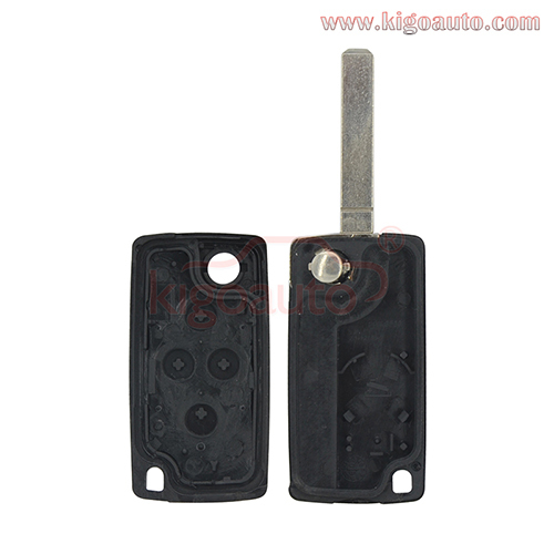 Flip key shell 4 button VA2 blade for Peugeot 1007 Citroen C8