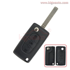 CE0523 flip key shell 3 button middle light VA2/HU83 blade for Peugeot 107 207 307 308 407 607 Citroen C2 C3 C4 C5 C6 C8