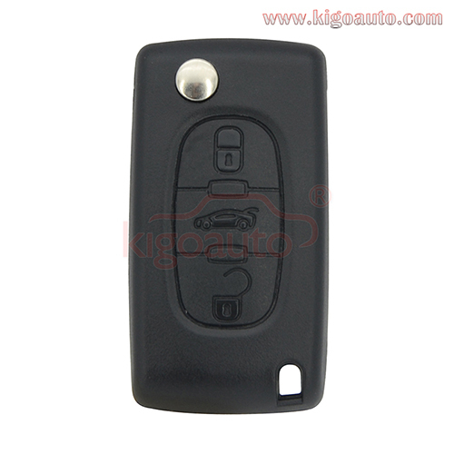 CE0523 flip key 3 button middle trunk VA2 blade 434Mhz ID46 PCF7941 chip ASK for Peugeot 107 207 307 308 407 607 Citroen C2 C3 C4 C5 C6 C8