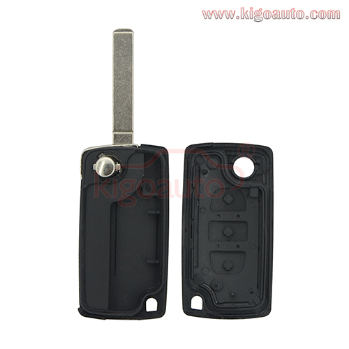 CE0523 flip key shell 3 button middle light VA2/HU83 blade for Peugeot 107 207 307 308 407 607 Citroen C2 C3 C4 C5 C6 C8