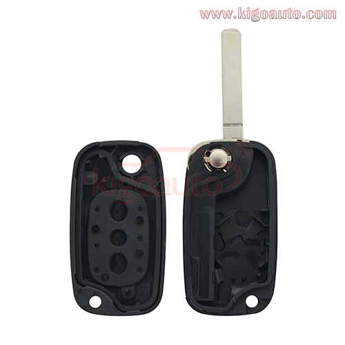 Flip remote key case shell 2 button for Renault