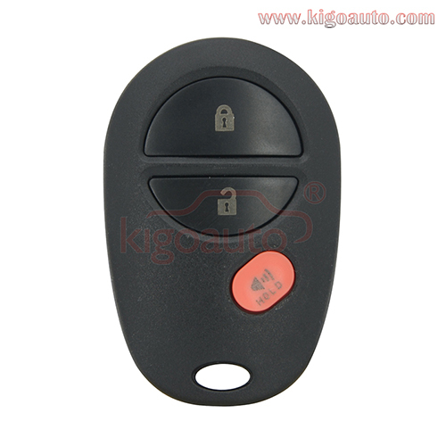 FCC GQ43VT20T Remote fob case 3 button for Toyota Sequoia 2010 2011 PN 89742-AE010