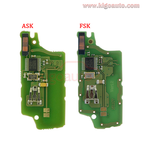 CE0536 flip key 2 button HU83 blade 434Mhz ASK FSK PCF7961 chip for Peugeot 107 207 307 308 407 607 Citroen C2 C3 C4 C5 C6 C8