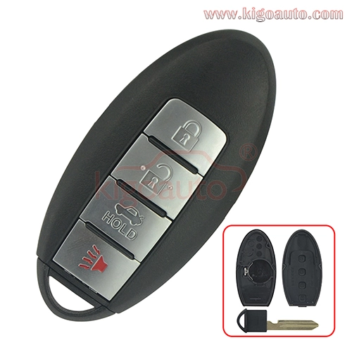 FCC KR55WK48903 Smart key case 4 button for Nissan key shell (with notch)