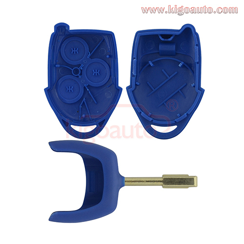 Blue ford remote key shell 3 button FO21 for Ford