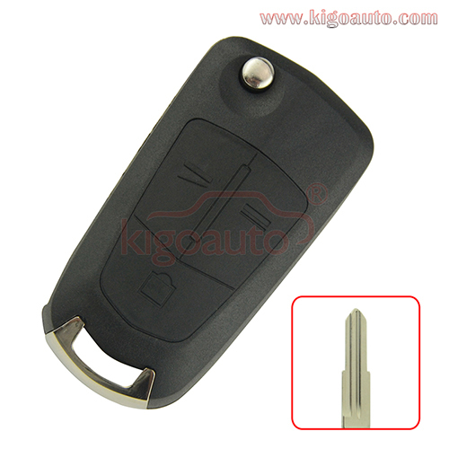 Flip key shell 3 button DWO5 for Opel Antara