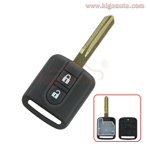 Remote key shell 2 button NSN14 for Nissan Pathfinder Navara Micra Almera