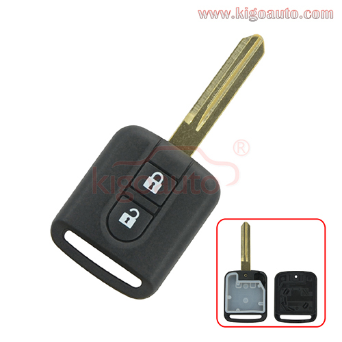 Remote key shell 2 button NSN14 for Nissan Pathfinder Navara Micra Almera