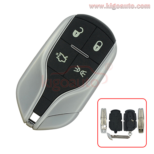 FCC M3N7393490 Smart key case shell cover 4 button for Maserati Quattroporte Ghibli 2012 - 2015