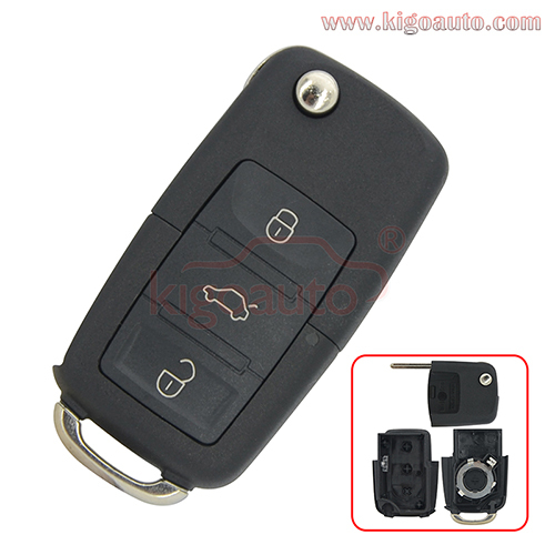 Remote key shell 3 button for VW Skoda Polo Bora Golf Passat