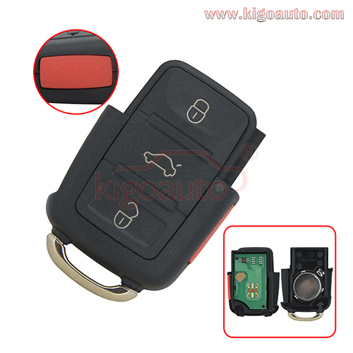 P/N 1J0959753T Remote key 3 button with panic HU66 315mHZ for VW Passat Golf Beetle Jetta 1999-2001 50W 1JO 959 753 T