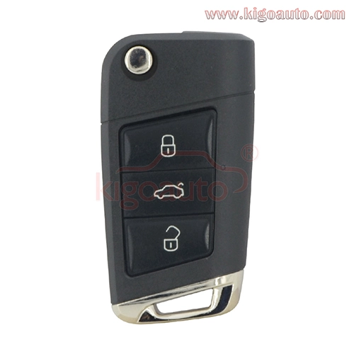 Refit flip key shell 3 button HU66 for VW