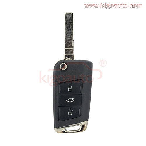 Refit flip key shell 3 button HU66 for VW