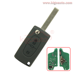 CE0523 Flip remote key 2 button HU83 blade 434Mhz ID46-PCF7941 chip ASK for Peugeot 207 307 407 807 Citroen C2 C3 C4 C5 C8 